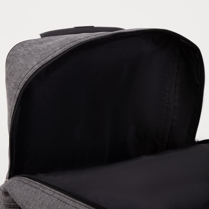 Сумка дорожная 18" на 4 колёсах, отдел на молнии, 4 наружных кармана, серая