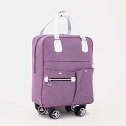 Сумка дорожная 18" на 4 колёсах, отдел на молнии, 4 наружных кармана, фиолетовая