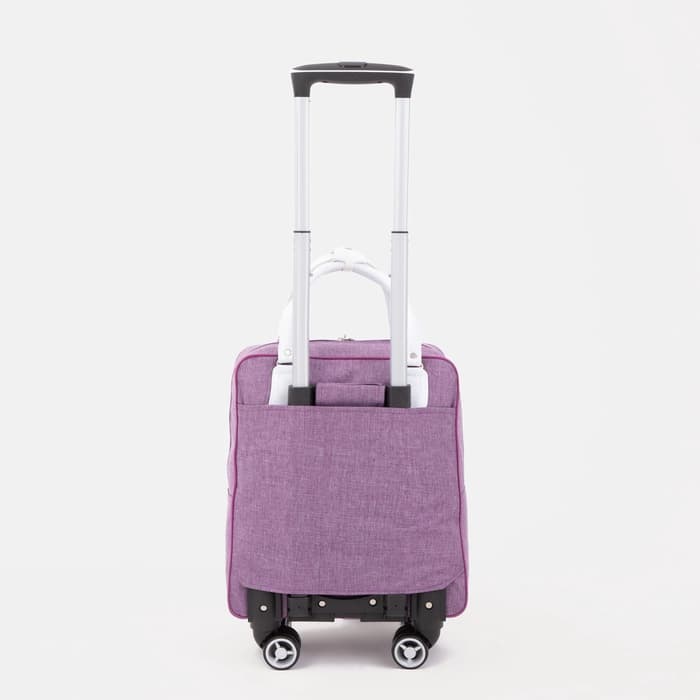 Сумка дорожная 18" на 4 колёсах, отдел на молнии, 4 наружных кармана, фиолетовая
