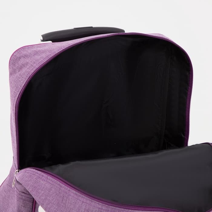 Сумка дорожная 18" на 4 колёсах, отдел на молнии, 4 наружных кармана, фиолетовая