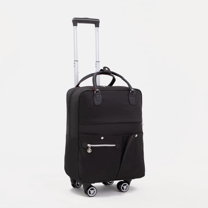 Сумка дорожная 2 в 1 на 4 колёсах 20", отдел на молнии, 4 наружных кармана, чёрная