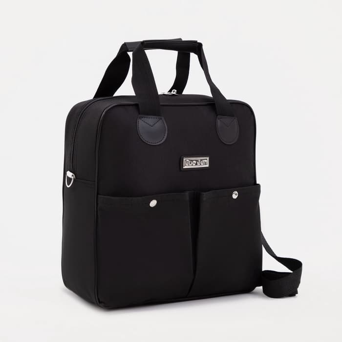 Сумка дорожная 2 в 1 на 4 колёсах 20", отдел на молнии, 4 наружных кармана, чёрная