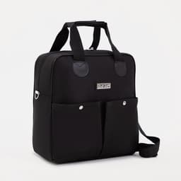 Сумка дорожная 2 в 1 на 4 колёсах 20", отдел на молнии, 4 наружных кармана, чёрная