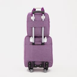 Сумка дорожная 2 в 1 на 4 колёсах 20", отдел на молнии, 4 наружных кармана, фиолетовая