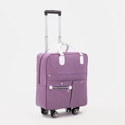 Сумка дорожная 2 в 1 на 4 колёсах 20", отдел на молнии, 4 наружных кармана, фиолетовая