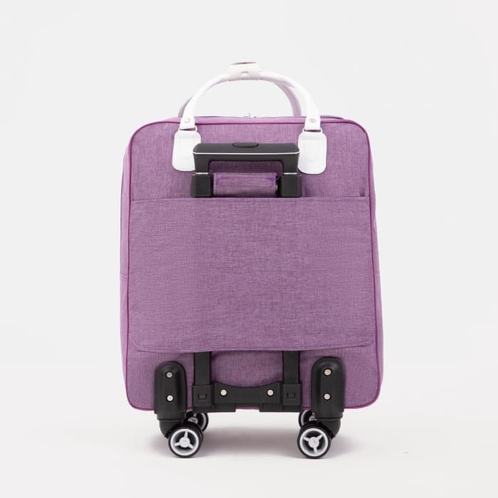 Сумка дорожная 2 в 1 на 4 колёсах 20", отдел на молнии, 4 наружных кармана, фиолетовая