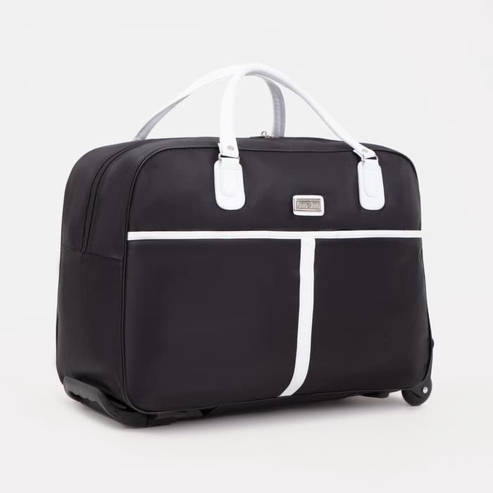 Сумка дорожная 20" на 2 колёсах, отдел на молнии, наружный карман, чёрная