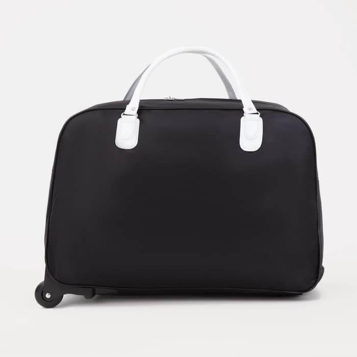Сумка дорожная 20" на 2 колёсах, отдел на молнии, наружный карман, чёрная
