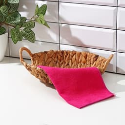 Салфетка универсальная Доляна, 220 г/м², 30×30 см, микрофибра, c оверлоком, розовая