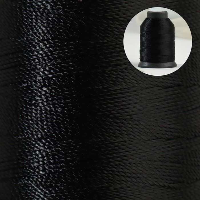 Нитки обувные, 170 Л, 150 м, цвет чёрный