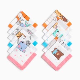 Платки носовые детские «Крошка Я. Зверята», 21×21 см, набор 12 шт., хлопок 100%, МИКС