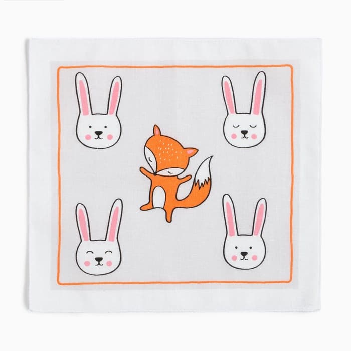 Платки носовые детские «Крошка Я. Зверята», 21×21 см, набор 12 шт., хлопок 100%, МИКС