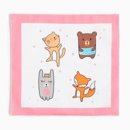 Платки носовые детские «Крошка Я. Зверята», 21×21 см, набор 12 шт., хлопок 100%, МИКС