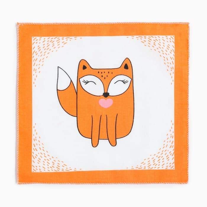 Платки носовые детские «Крошка Я. Зверята», 21×21 см, набор 12 шт., хлопок 100%, МИКС