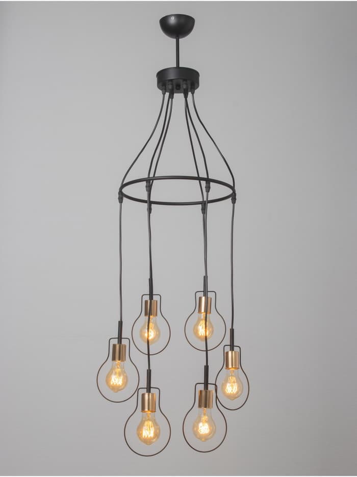 Люстра 2719/6 E27 40 Вт черно-золотой 54×54×40 см BayerLux