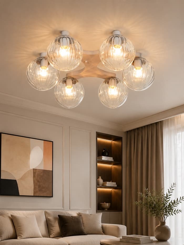 Люстра BayerLux 2795/6, E27, 40 Вт, белая, 60×60×20 см