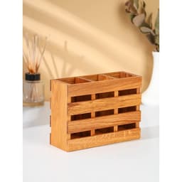 Подставка для столовых приборов Adelica, три секции, 19×7×14 см, дерево дуб