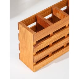 Подставка для столовых приборов Adelica, три секции, 19×7×14 см, дерево дуб