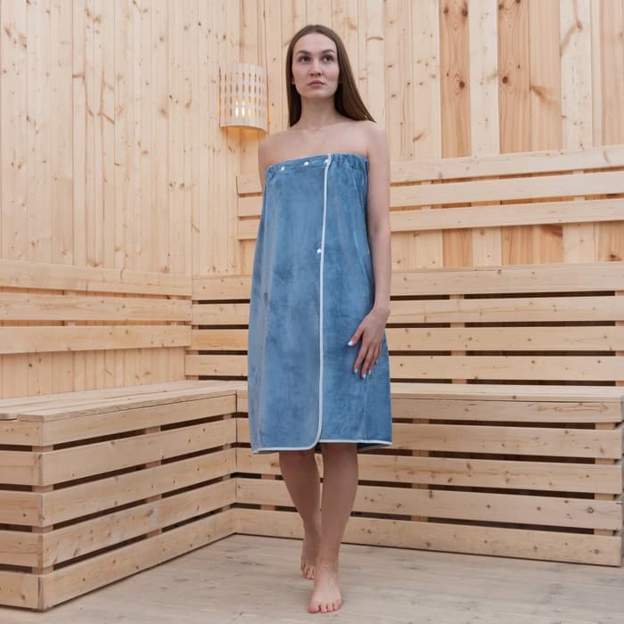 Полотенце - килт банное «Этель», 70×140 см, голубое