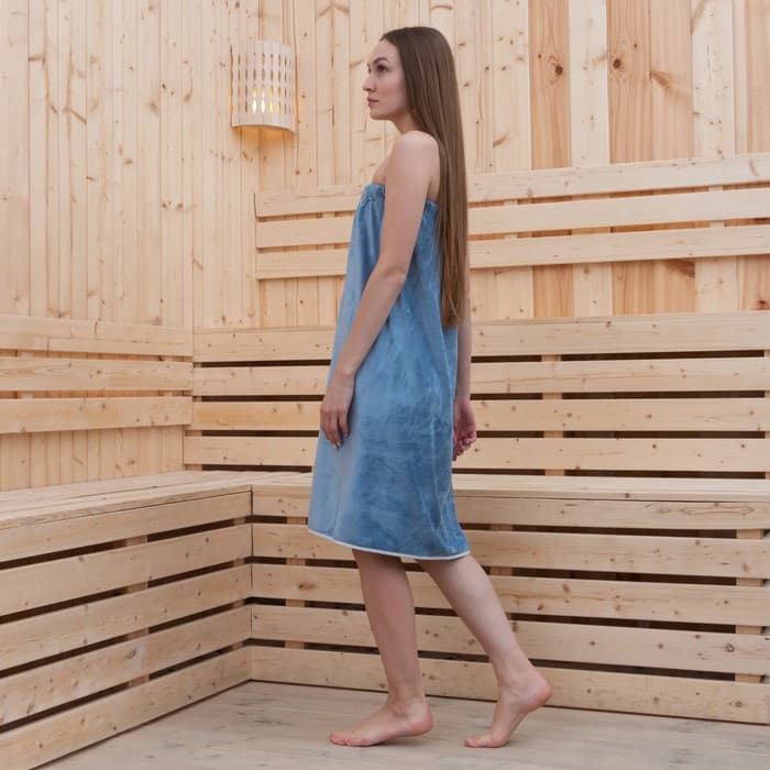 Полотенце - килт банное «Этель», 70×140 см, голубое