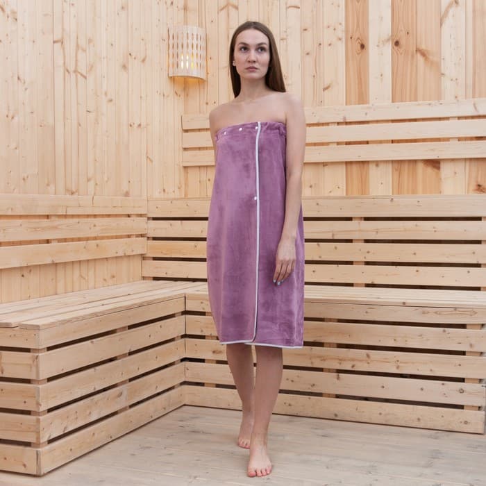 Полотенце - килт банное «Этель», 70×140 см, сиреневое