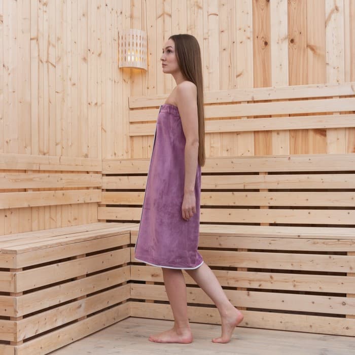 Полотенце - килт банное «Этель», 70×140 см, сиреневое