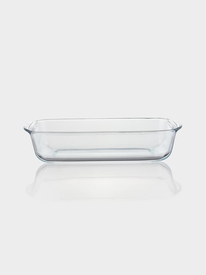 Форма для выпечки и запекания Paşabahçe Borcam, 2.7 л, 33.6×19×7 см, прямоугольная, жаропрочное стекло, прозрачная