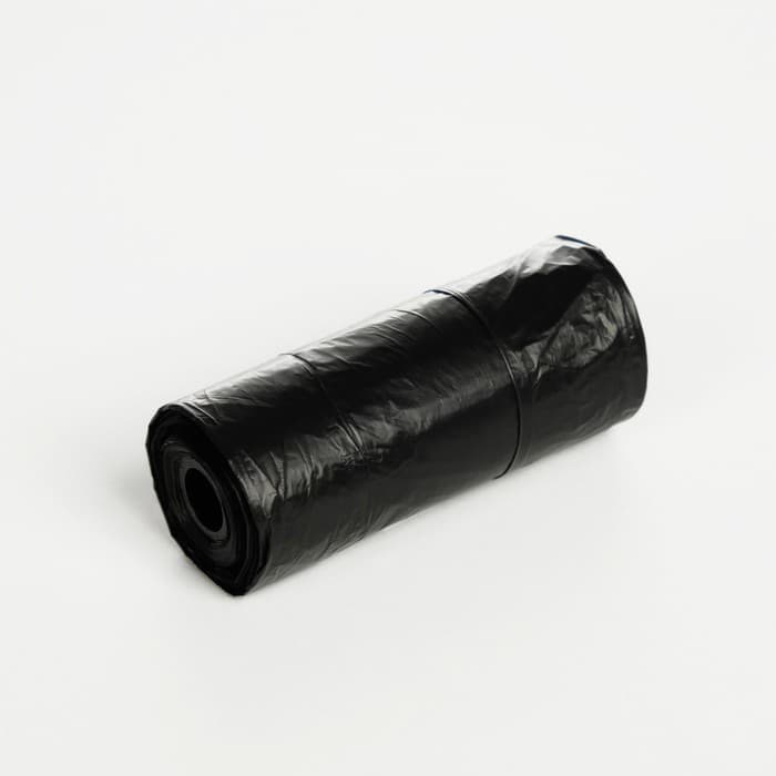 Контейнер с пакетами для уборки за собаками, рулон 15 пакетов, 29×21 см, чёрный