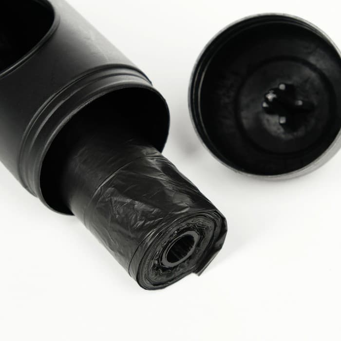 Контейнер с пакетами для уборки за собаками, рулон 15 пакетов, 29×21 см, чёрный