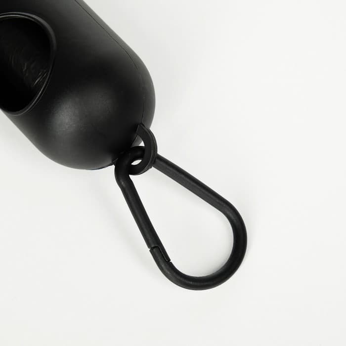 Контейнер с пакетами для уборки за собаками, рулон 15 пакетов, 29×21 см, чёрный