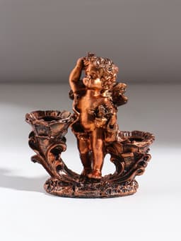 Подсвечник на 2 свечи TAKE IT EASY «Ангелочек смотрит», полистоун, 11×5.5×12 см