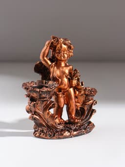 Подсвечник на 2 свечи TAKE IT EASY «Ангелочек смотрит», полистоун, 11×5.5×12 см