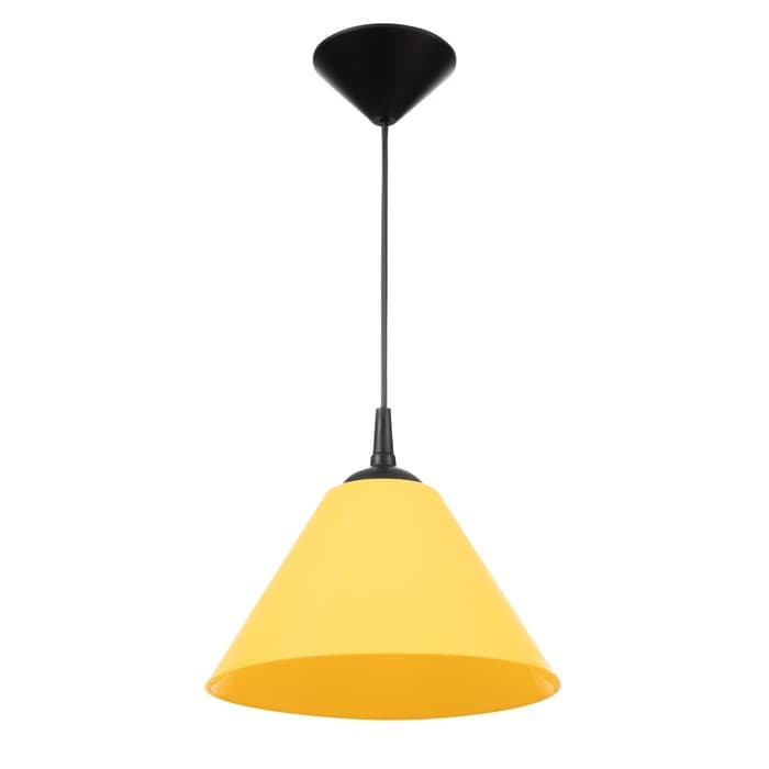 Подвес на потолок BayerLux «Конус», 1×15 Вт, Е27, черный/желтый, 25×25×15 см