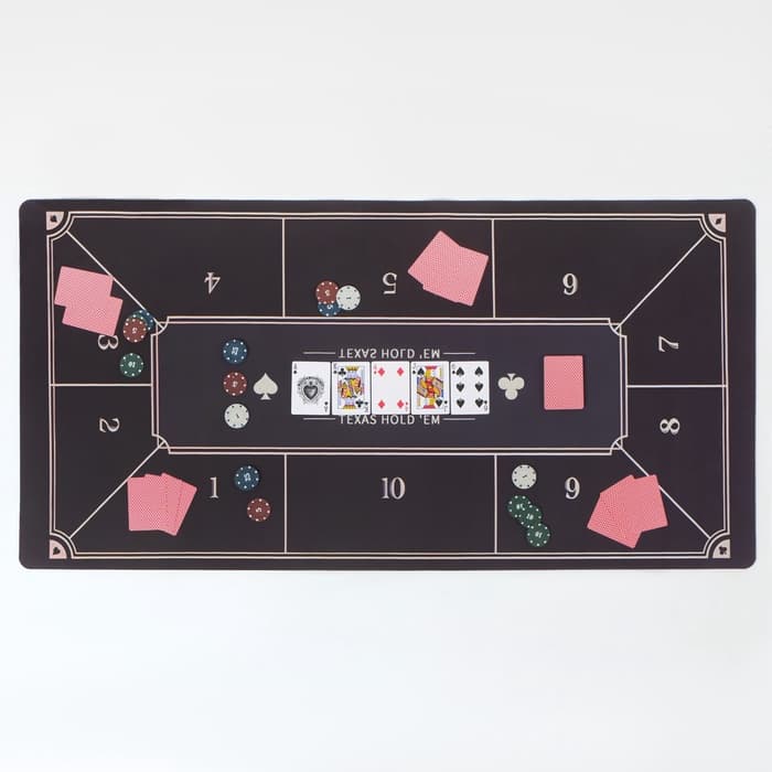 Сукно для покера, прорезиненное, 120×60 см, толщина 3 мм черное