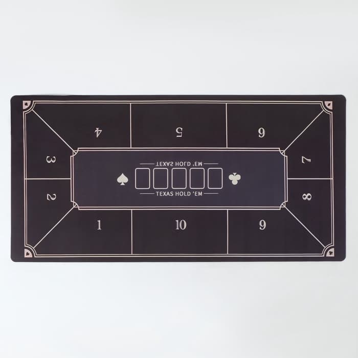 Сукно для покера, прорезиненное, 120×60 см, толщина 3 мм черное