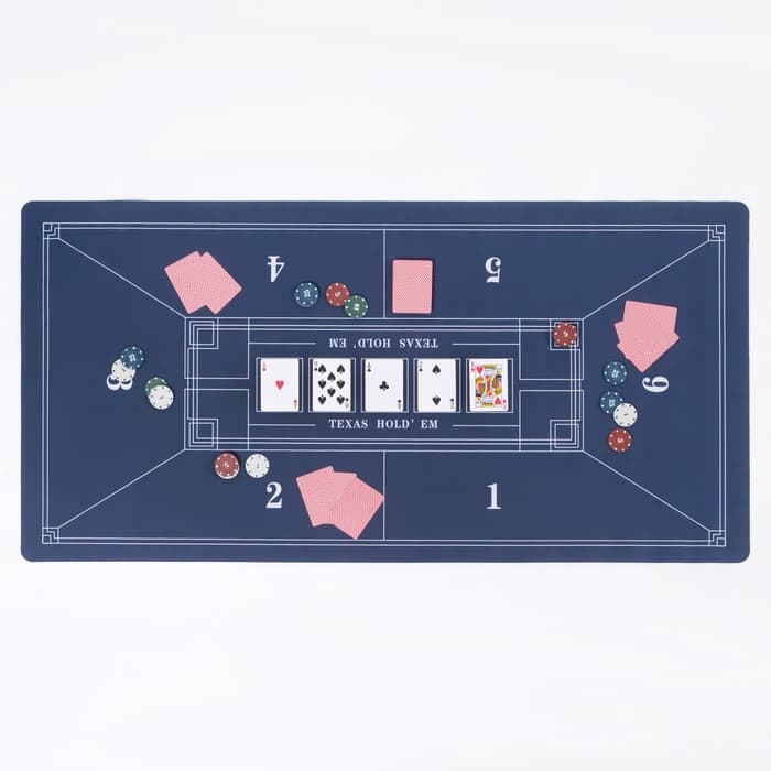 Сукно для покера, прорезиненное, 120×60 см, толщина 3 мм, синее