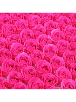 Розы мыльные фуксия, набор 81 шт. в коробке