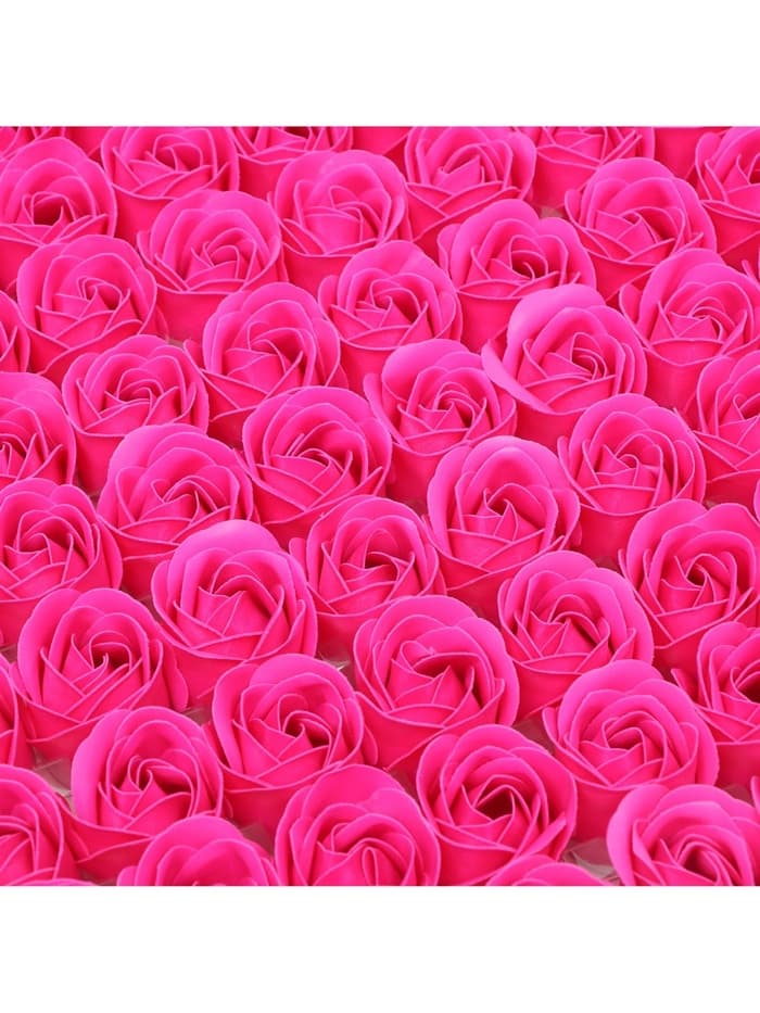Розы мыльные фуксия, набор 81 шт. в коробке