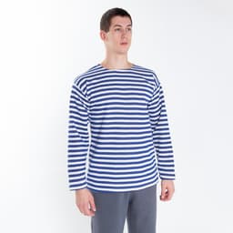 Тельняшка мужская с начесом, цвет синий, размер 52-54