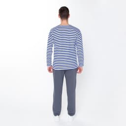 Тельняшка мужская с начесом, цвет синий, размер 52-54