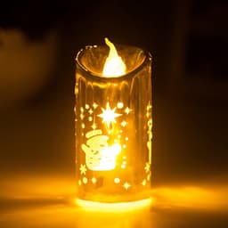 Светодиодная свеча, ночник LED RISALUX «Новый год», от батареек, 3.8×3.8×7.5 см, МИКС