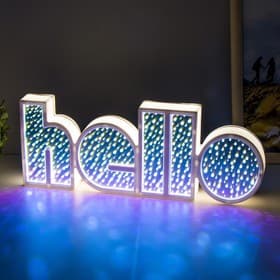 Фигурка световая RISALUX «Хеллоу», LED-ночник, USB, от батареек 3×АА, белый, 36×13×4 см