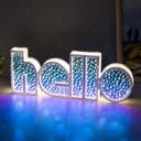 Фигурка светящаяся RISALUX «Хеллоу», LED-ночник, USB, от батареек 3×АА, белый, 36×13×4 см