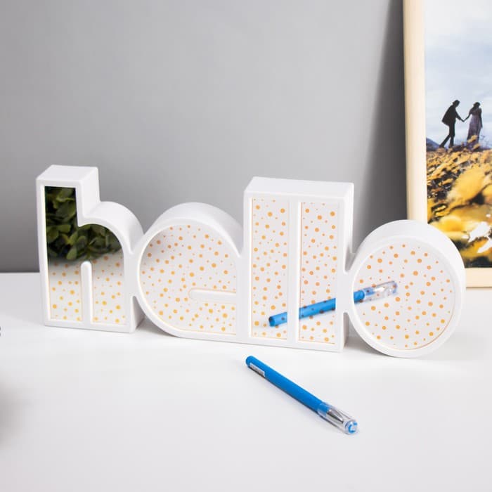 Фигурка светящаяся RISALUX «Хеллоу», LED-ночник, USB, от батареек 3×АА, белый, 36×13×4 см