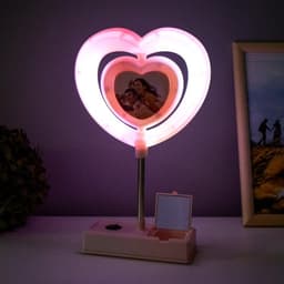 Ночник RISALUX «Сердце» с фоторамкой, светодиодный, USB, АКБ, МИКС, 7×15.5×30 см