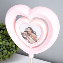 Ночник RISALUX «Сердце» с фоторамкой, светодиодный, USB, АКБ, МИКС, 7×15.5×30 см