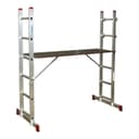 Подмости лестничные KRAUSE CORDA, алюминиевые, рабочая высота 2.95-3.75 м, 2×6 ступеней