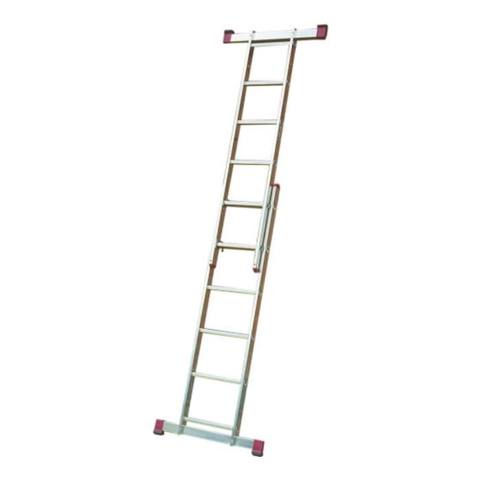 Подмости лестничные KRAUSE CORDA, алюминиевые, рабочая высота 2.95-3.75 м, 2×6 ступеней