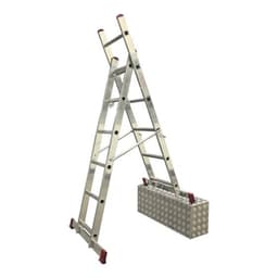 Подмости лестничные KRAUSE CORDA, алюминиевые, рабочая высота 2.95-3.75 м, 2×6 ступеней