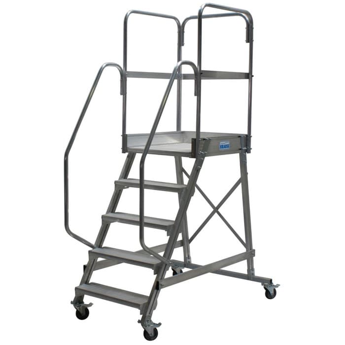 Лестница-платформа KRAUSE CORDA, с площадкой, алюминиевая, 5 ступеней